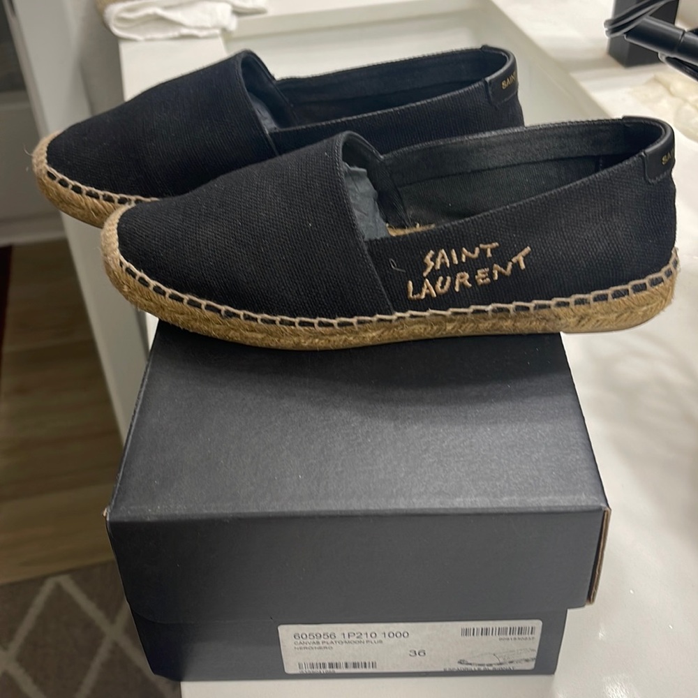 Saint Laurent Black Espadrilles Women’s Size 36